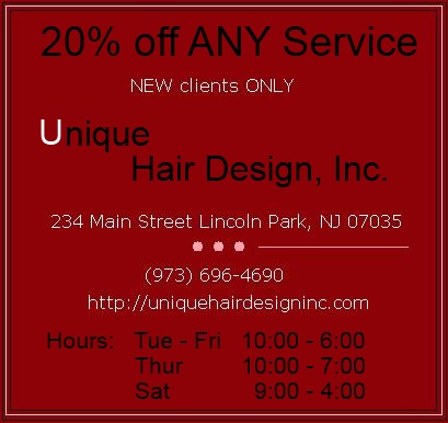 Unique Hair Design, Inc Coupon